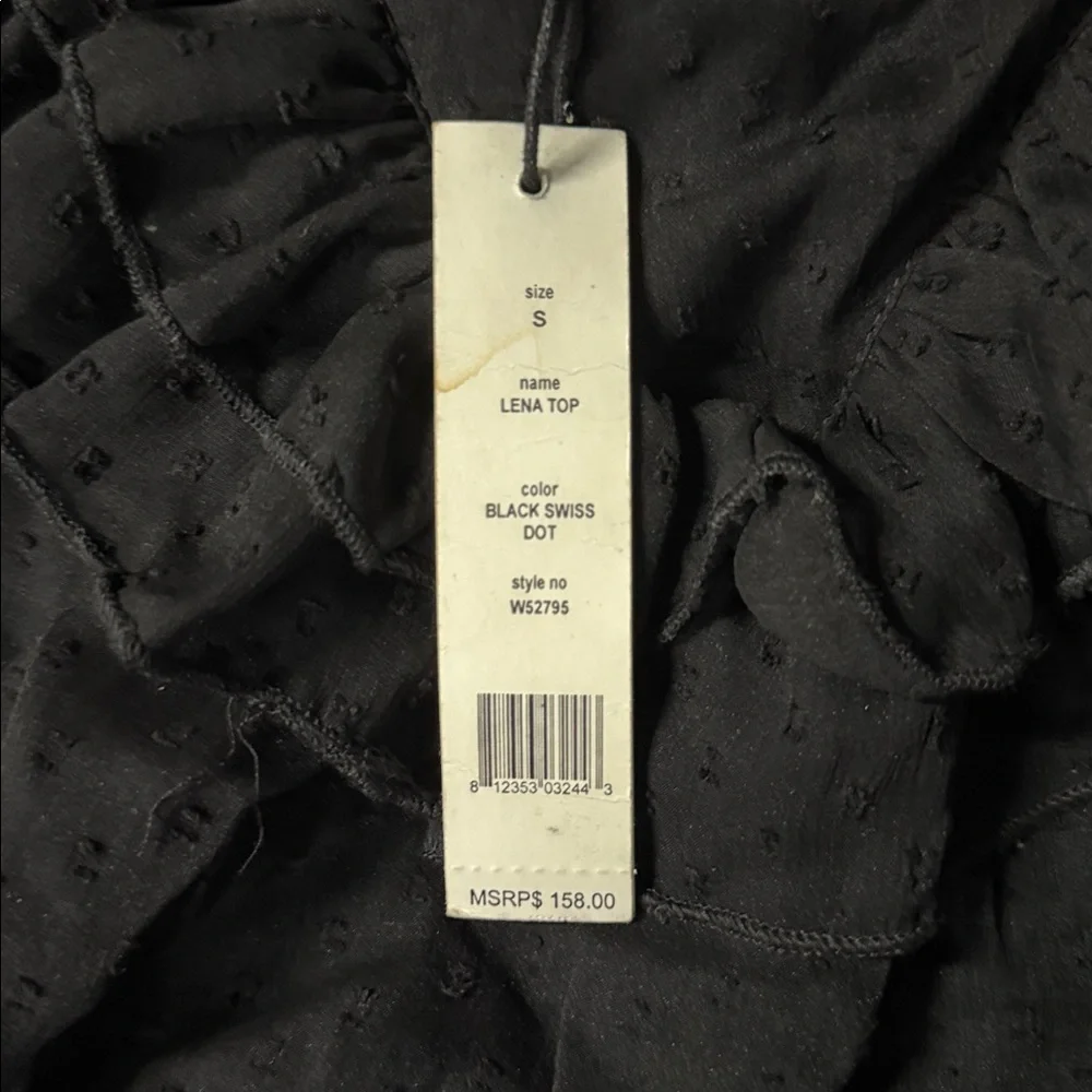 Walter Baker Elegant Black Ruffle Blouse Small corporate goth - Picture 4 of 4